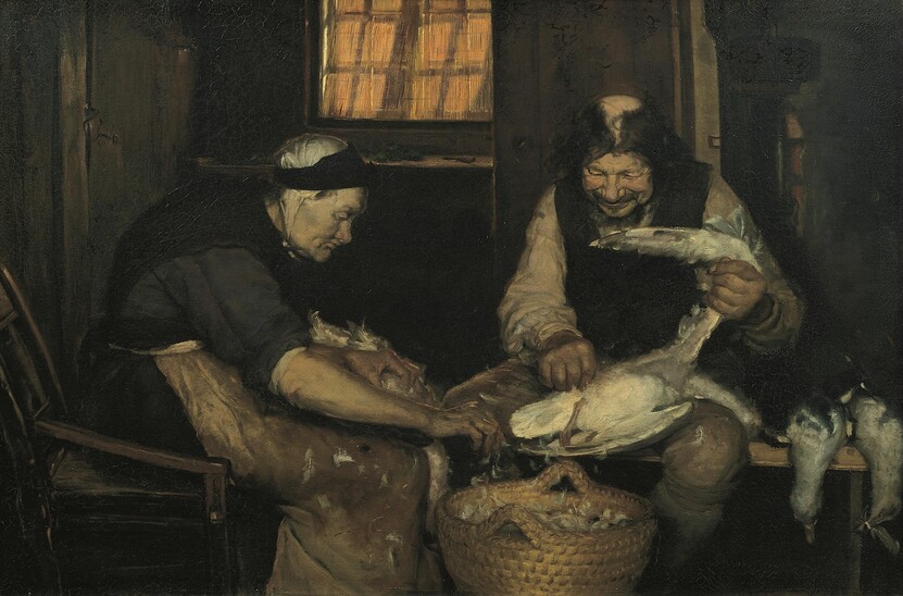 1785997962344979.jpg 拔海鸥的老夫妇.拉尔斯·盖赫德和老莱内Old couple plucking gulls. Lars Gaihede and old Lene