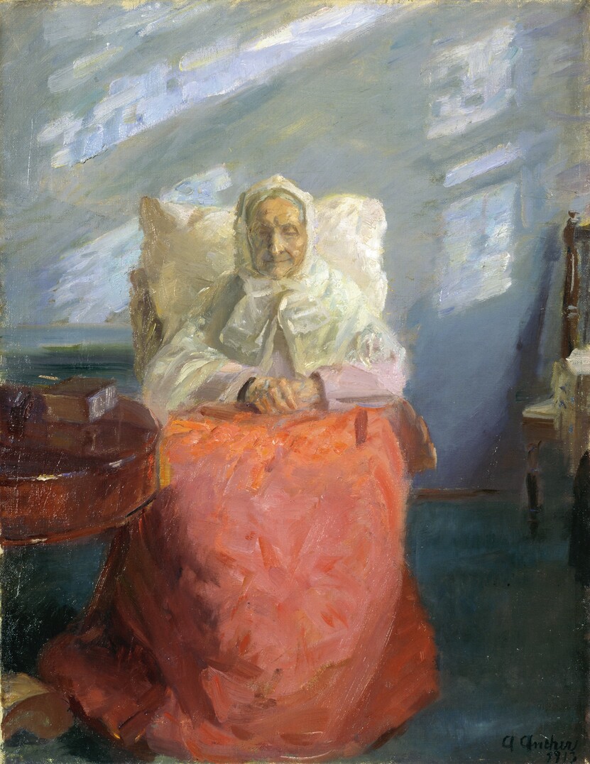 蓝色房间里的安妮·布隆杜姆夫人Mrs Ane Brøndum in the blue room