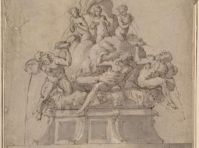 以河神和仙女为主题的喷泉设计Design for a Fountain with Rivergods and Nymphs