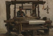 织布机与织工Loom with weaver（68.3x84.2cm）