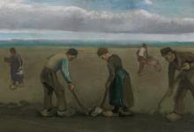 种土豆的农民Peasants planting potatoes（66.4x149.6cm）