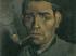 叼着烟斗的男子头像Portrait of a man smoking a pipe