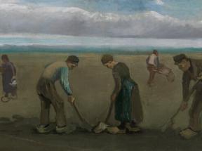 种土豆的农民Peasants planting potatoes（66.4x149.6cm）