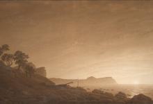 阿科纳风光与初升的月亮，约1805-1806年